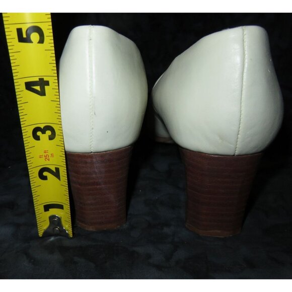 Laura Scott Dreamer Brazilian leather low block heel pumps size 9.5 - Picture 4 of 10